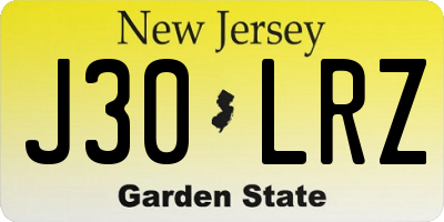 NJ license plate J30LRZ