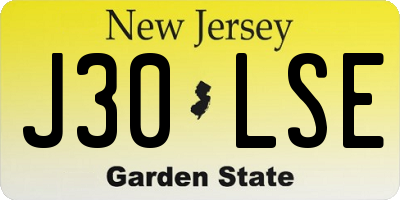 NJ license plate J30LSE
