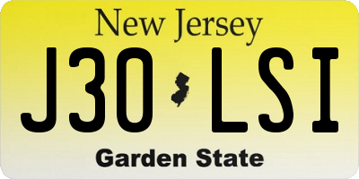 NJ license plate J30LSI