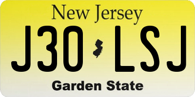 NJ license plate J30LSJ