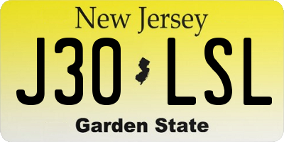 NJ license plate J30LSL
