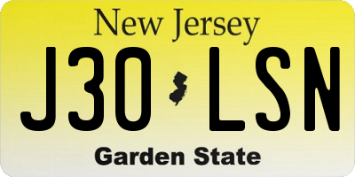NJ license plate J30LSN