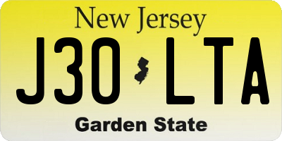 NJ license plate J30LTA