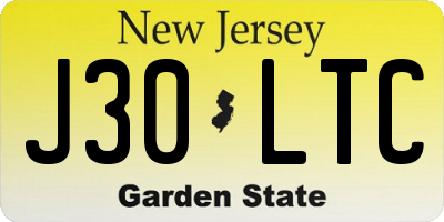 NJ license plate J30LTC
