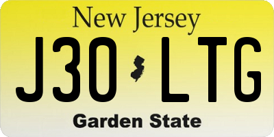 NJ license plate J30LTG