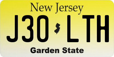 NJ license plate J30LTH