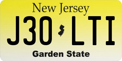 NJ license plate J30LTI
