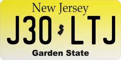 NJ license plate J30LTJ