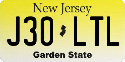 NJ license plate J30LTL