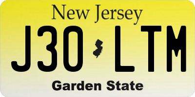 NJ license plate J30LTM