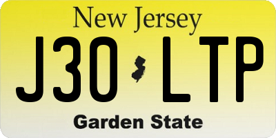 NJ license plate J30LTP