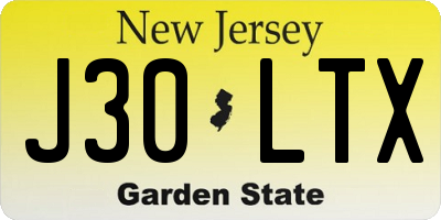 NJ license plate J30LTX