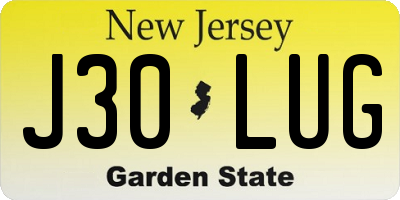 NJ license plate J30LUG
