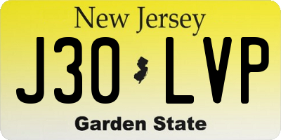 NJ license plate J30LVP