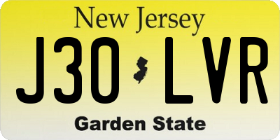 NJ license plate J30LVR