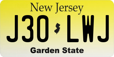NJ license plate J30LWJ