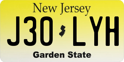 NJ license plate J30LYH