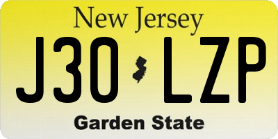 NJ license plate J30LZP