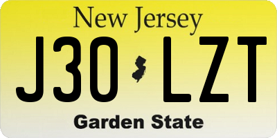 NJ license plate J30LZT