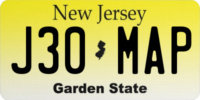 NJ license plate J30MAP
