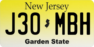 NJ license plate J30MBH