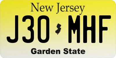 NJ license plate J30MHF