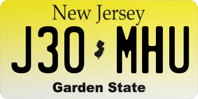 NJ license plate J30MHU