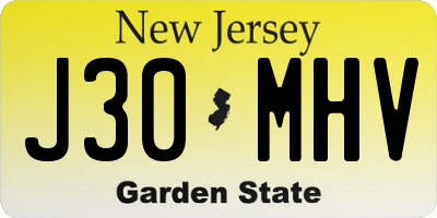 NJ license plate J30MHV