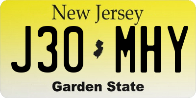 NJ license plate J30MHY
