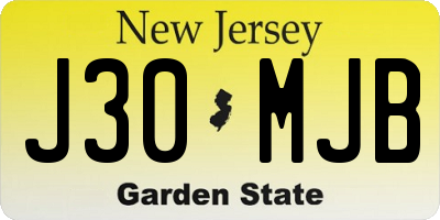 NJ license plate J30MJB