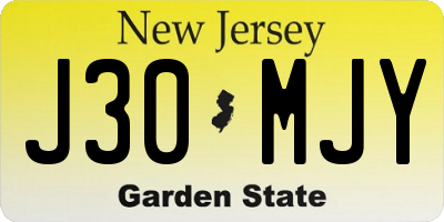 NJ license plate J30MJY