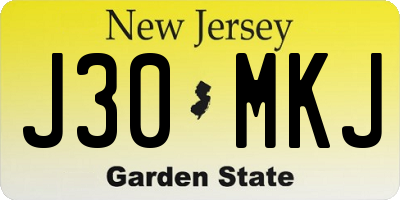 NJ license plate J30MKJ