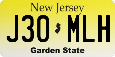 NJ license plate J30MLH