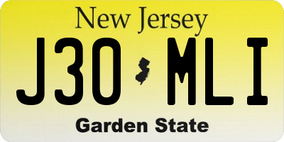 NJ license plate J30MLI