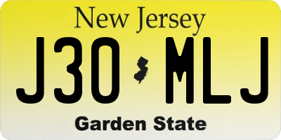 NJ license plate J30MLJ