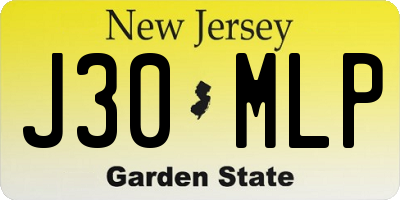 NJ license plate J30MLP