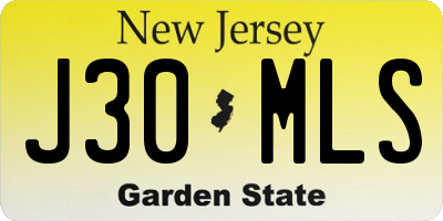 NJ license plate J30MLS