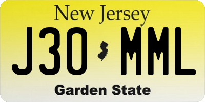 NJ license plate J30MML