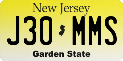 NJ license plate J30MMS