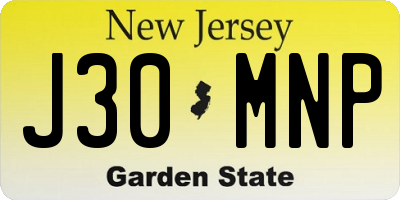 NJ license plate J30MNP