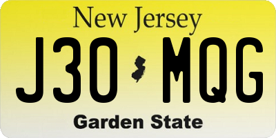 NJ license plate J30MQG
