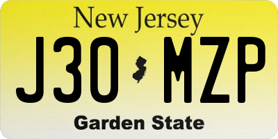 NJ license plate J30MZP