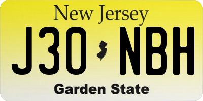 NJ license plate J30NBH
