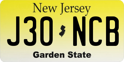 NJ license plate J30NCB