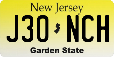 NJ license plate J30NCH