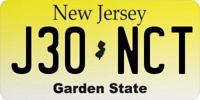 NJ license plate J30NCT