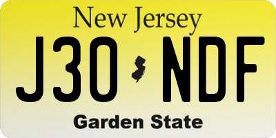 NJ license plate J30NDF