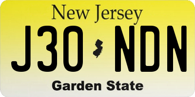 NJ license plate J30NDN