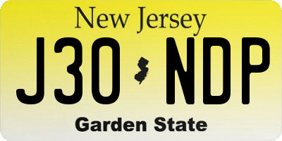 NJ license plate J30NDP
