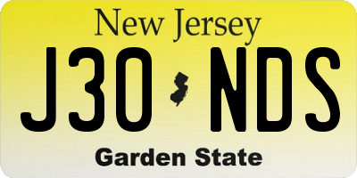 NJ license plate J30NDS
